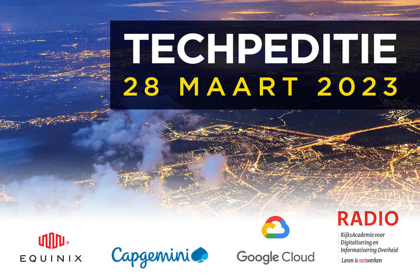 Banner Techpeditie 28 maart 2023 met logo's deelnemers