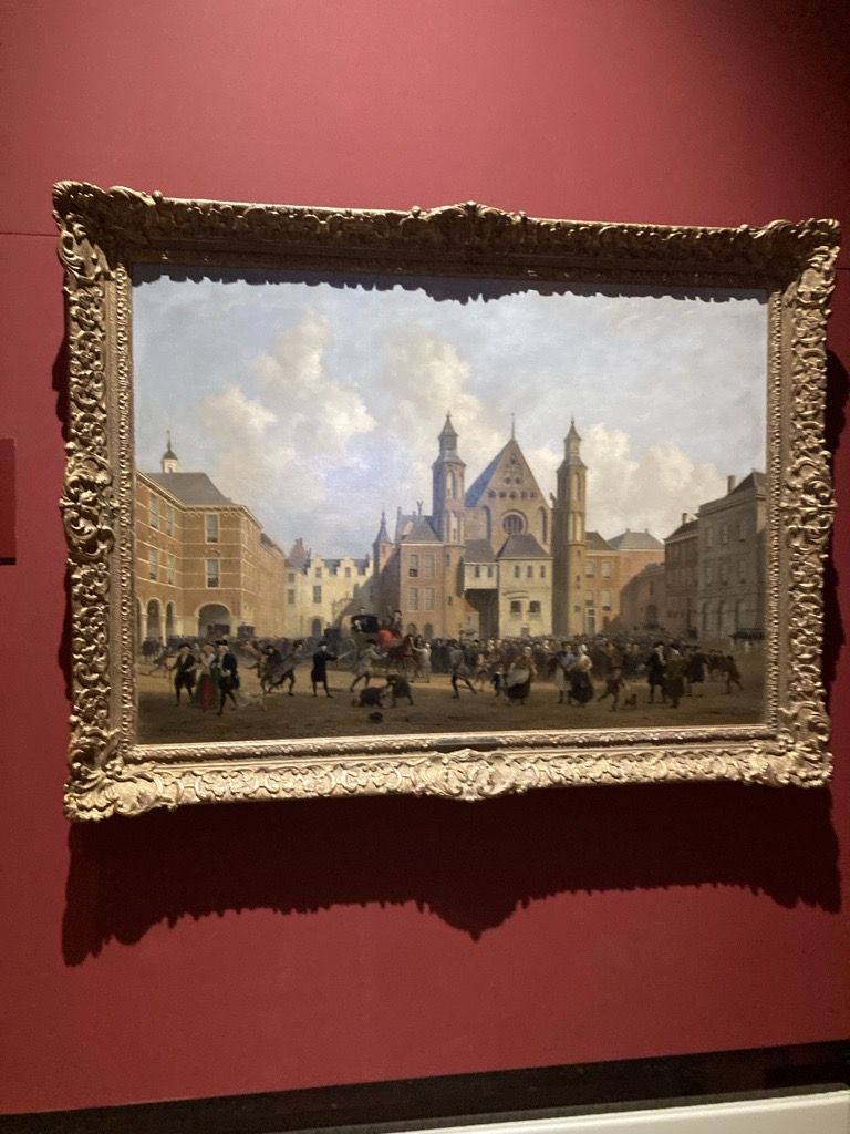 Schilderij van situatie Binnenhof in Den Haag in de 18e eeuw