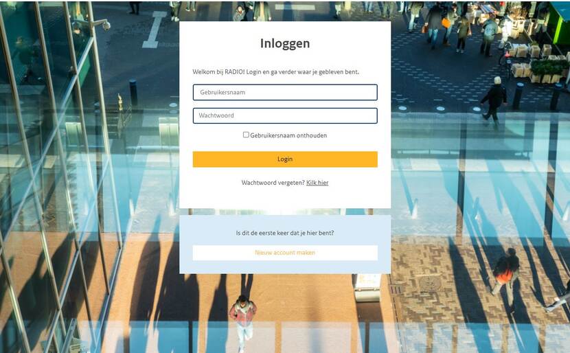 Inlogscherm e-learningsplatform