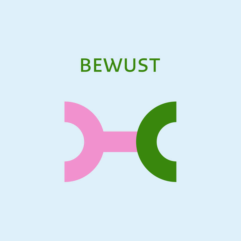 Icoon Maand van de Digitale Fitheid voor pijler bewust in beeld tekst 'Bewust'