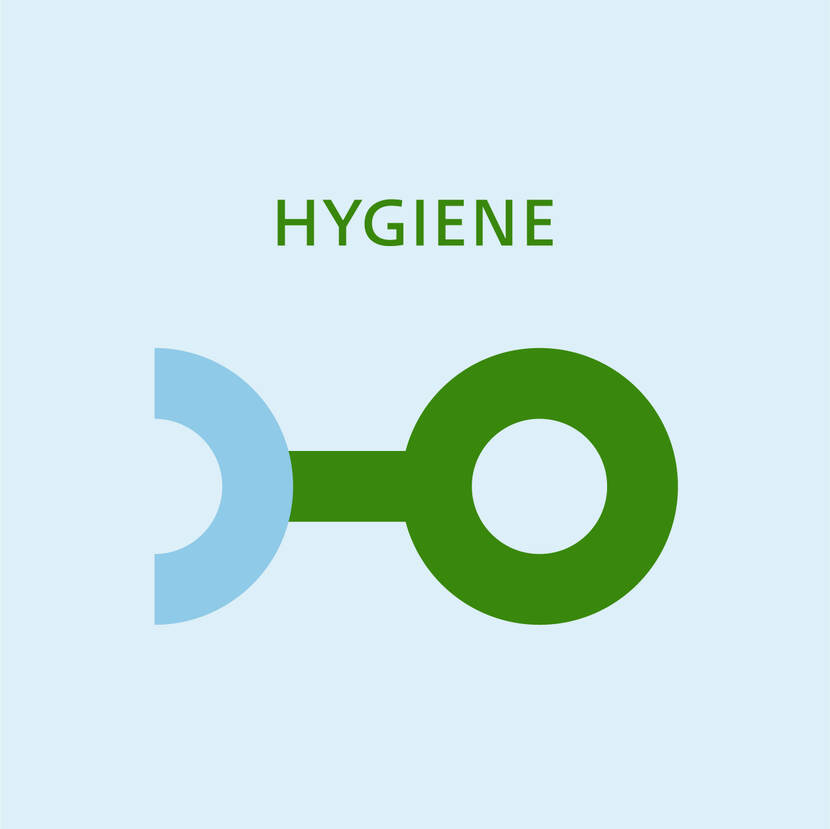 Icoon Maand van de Digitale Fitheid voor pijler hygiëne in beeld tekst 'Hygiene'