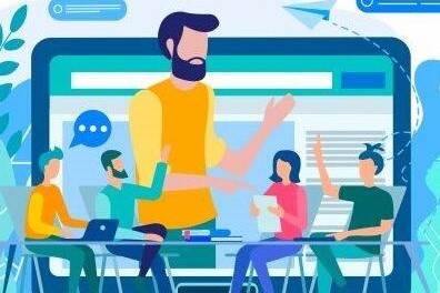 Afbeelding voorstellende een groep mensen die een webinar beluisteren