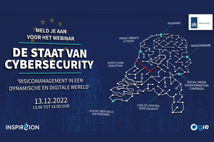 Afbeelding toont aankondiging Webinar De Staat van Cybersecurity